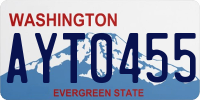 WA license plate AYT0455