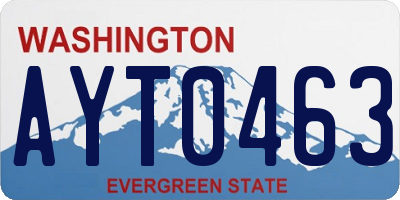WA license plate AYT0463