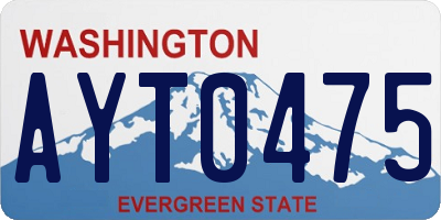 WA license plate AYT0475