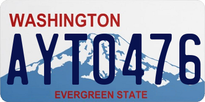 WA license plate AYT0476