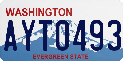 WA license plate AYT0493