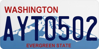WA license plate AYT0502