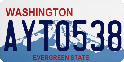 WA license plate AYT0538