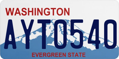 WA license plate AYT0540