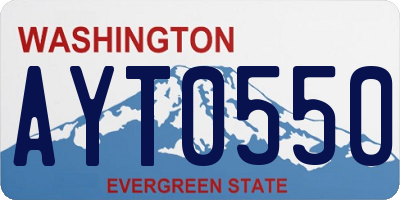 WA license plate AYT0550