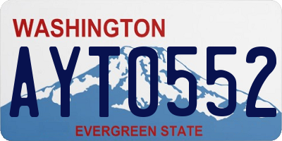 WA license plate AYT0552