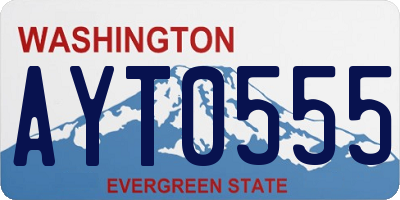 WA license plate AYT0555