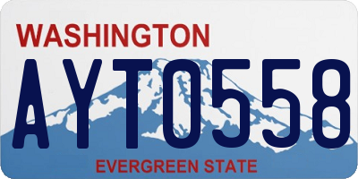 WA license plate AYT0558