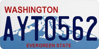 WA license plate AYT0562