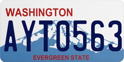 WA license plate AYT0563