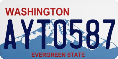 WA license plate AYT0587