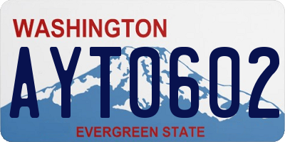WA license plate AYT0602