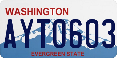 WA license plate AYT0603