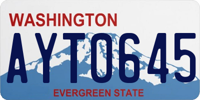 WA license plate AYT0645