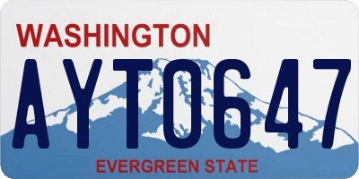 WA license plate AYT0647