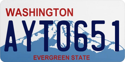 WA license plate AYT0651