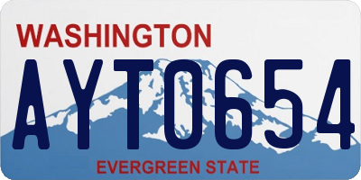 WA license plate AYT0654