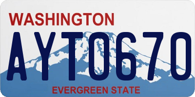 WA license plate AYT0670
