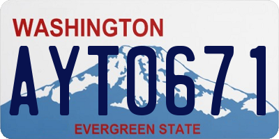 WA license plate AYT0671