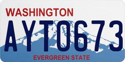 WA license plate AYT0673