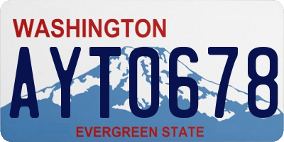 WA license plate AYT0678