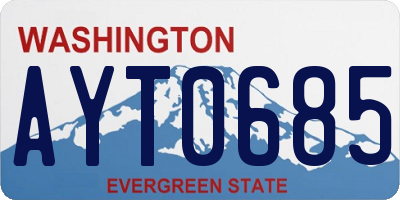 WA license plate AYT0685