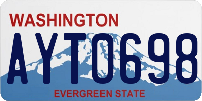 WA license plate AYT0698