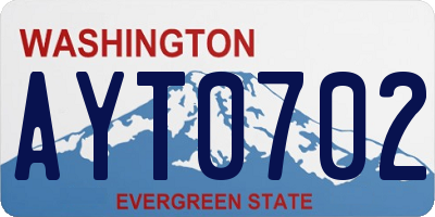 WA license plate AYT0702