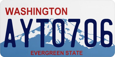 WA license plate AYT0706
