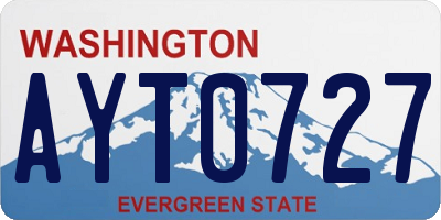 WA license plate AYT0727