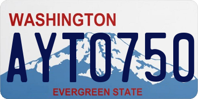 WA license plate AYT0750