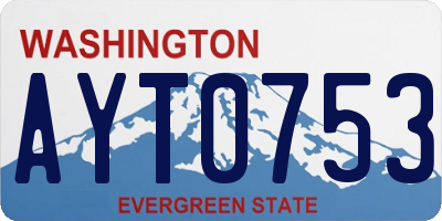 WA license plate AYT0753