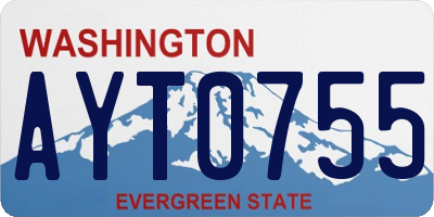 WA license plate AYT0755