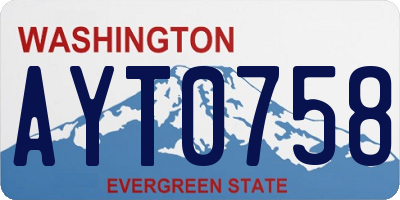 WA license plate AYT0758