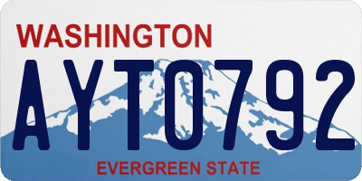 WA license plate AYT0792