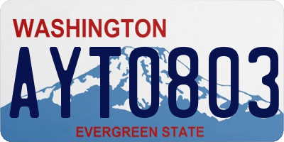 WA license plate AYT0803