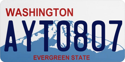 WA license plate AYT0807