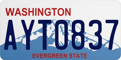 WA license plate AYT0837