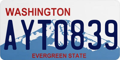 WA license plate AYT0839