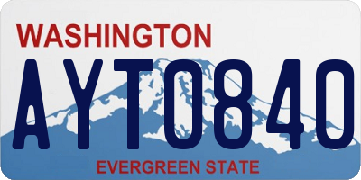 WA license plate AYT0840