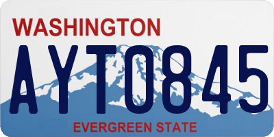 WA license plate AYT0845