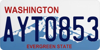 WA license plate AYT0853