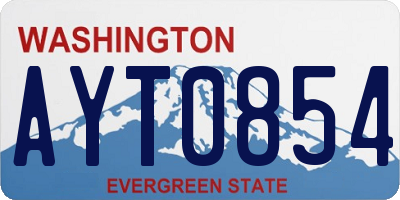 WA license plate AYT0854