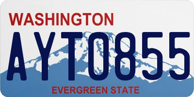 WA license plate AYT0855