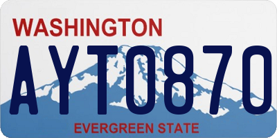 WA license plate AYT0870