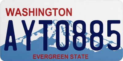 WA license plate AYT0885
