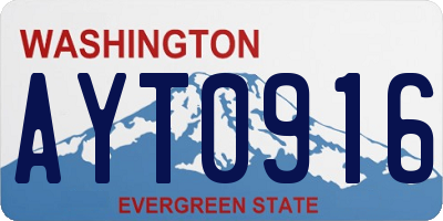 WA license plate AYT0916