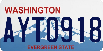WA license plate AYT0918