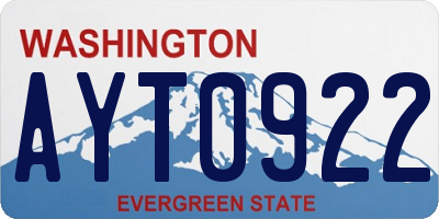 WA license plate AYT0922
