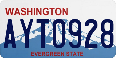 WA license plate AYT0928